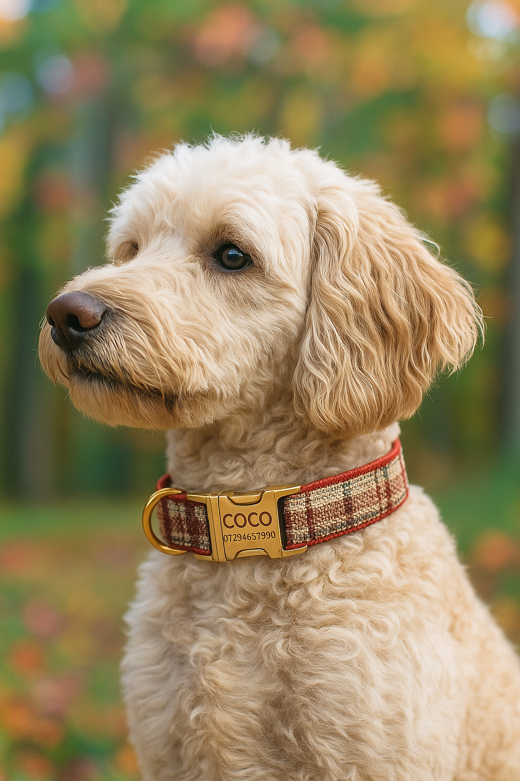 Festive Plaid Dog Collar