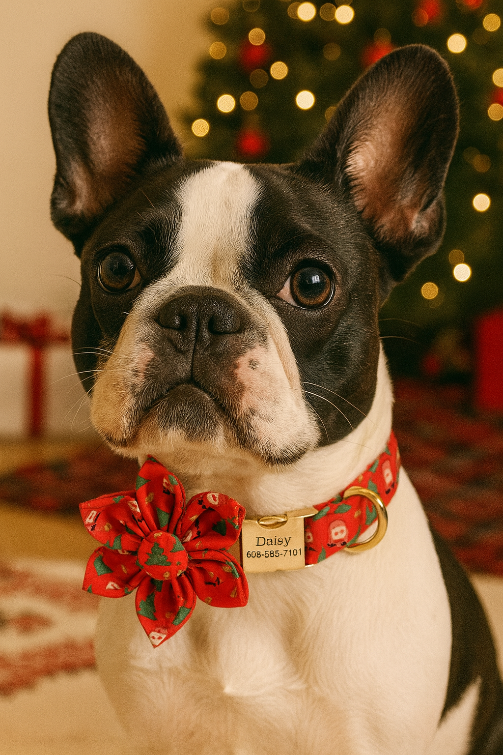 Santa Paws Flower Dog Collar