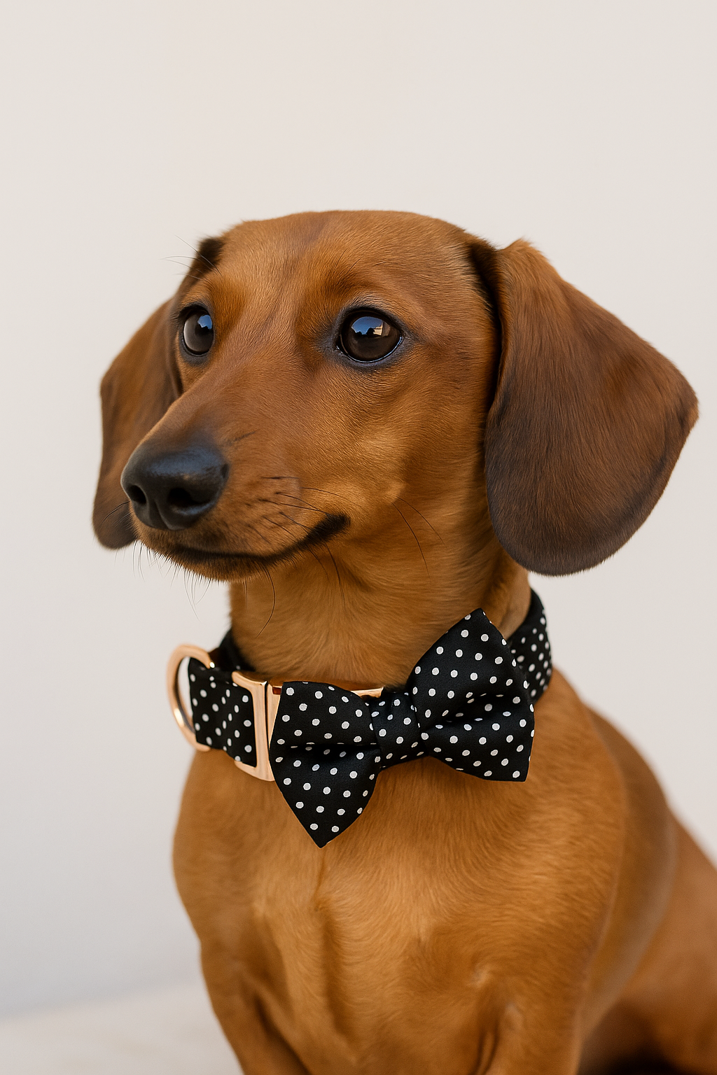 Classic Noir Polka Dot Dog Collar & Leash Set