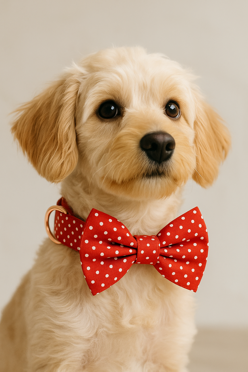 Crimson Dots Dog Collar & Leash Set