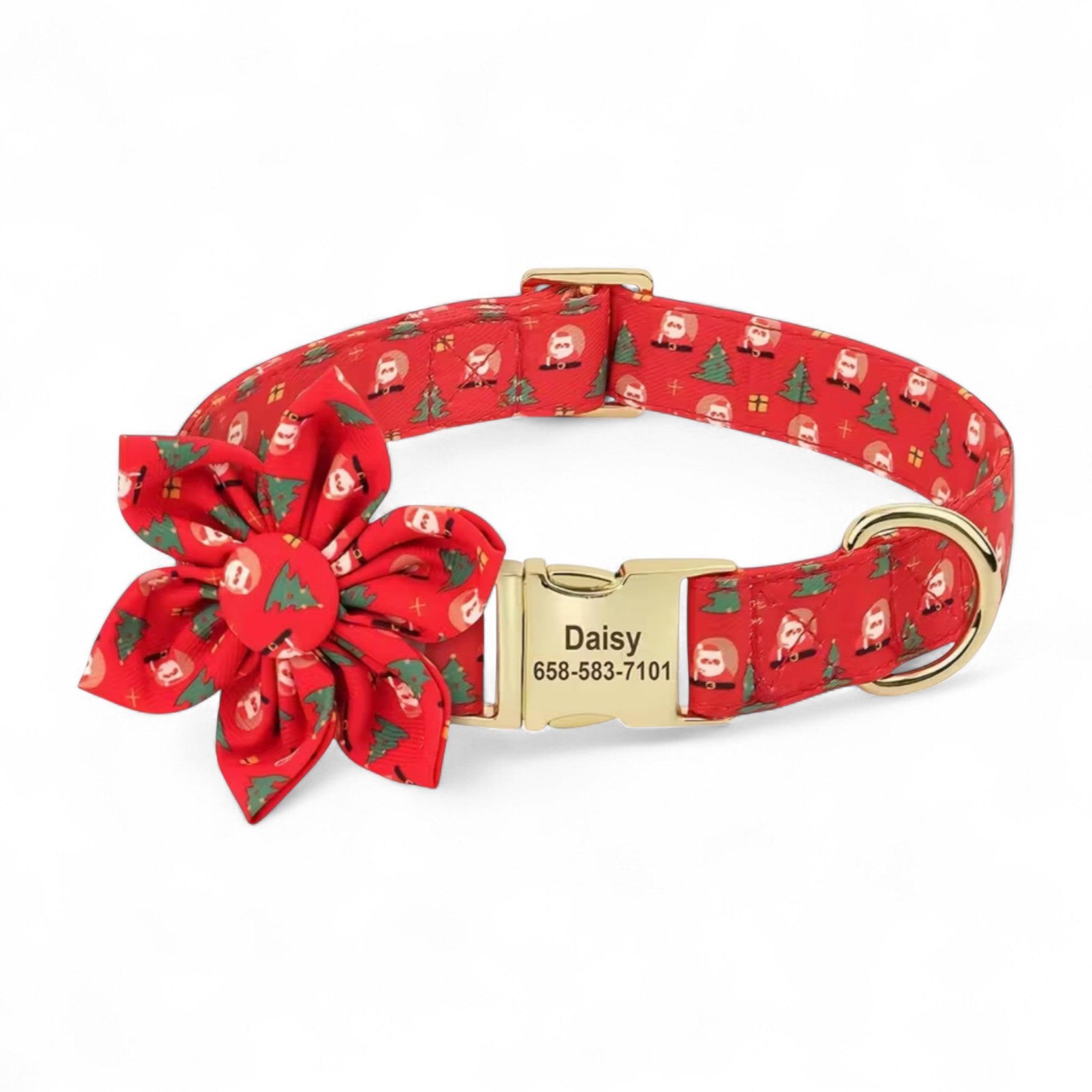 Santa Paws Flower Dog Collar