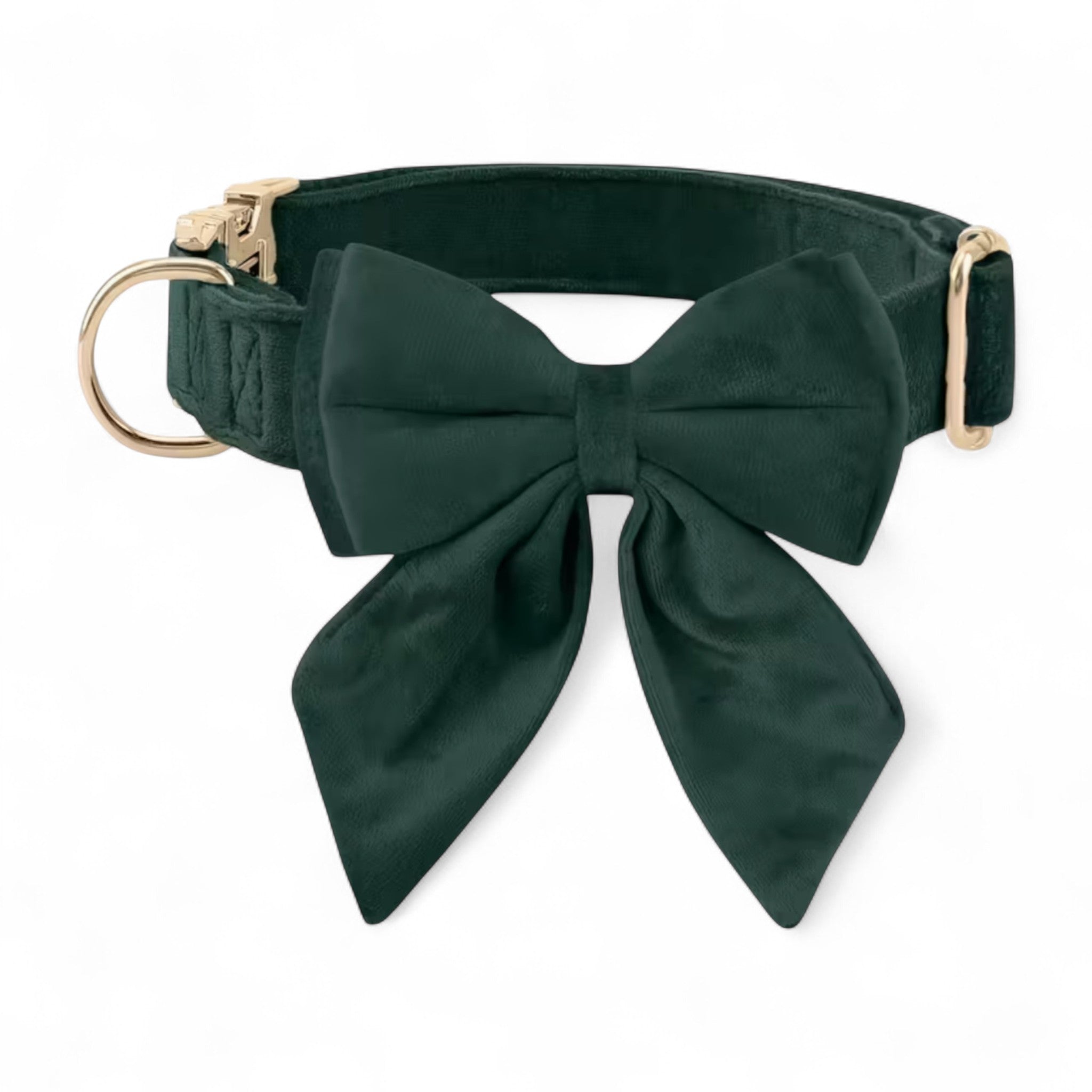 Velvet Holiday Bow Dog Collar