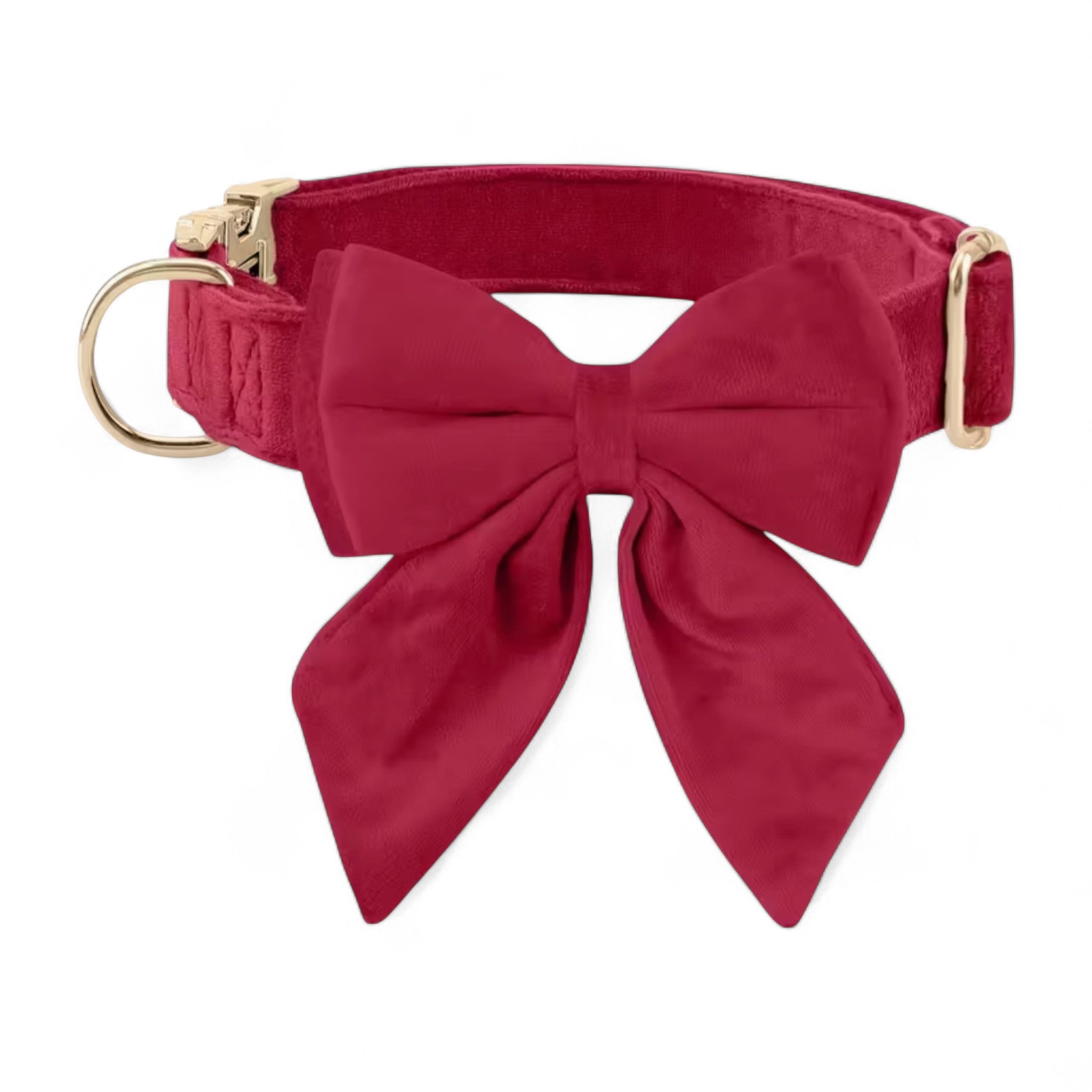 Velvet Holiday Bow Dog Collar