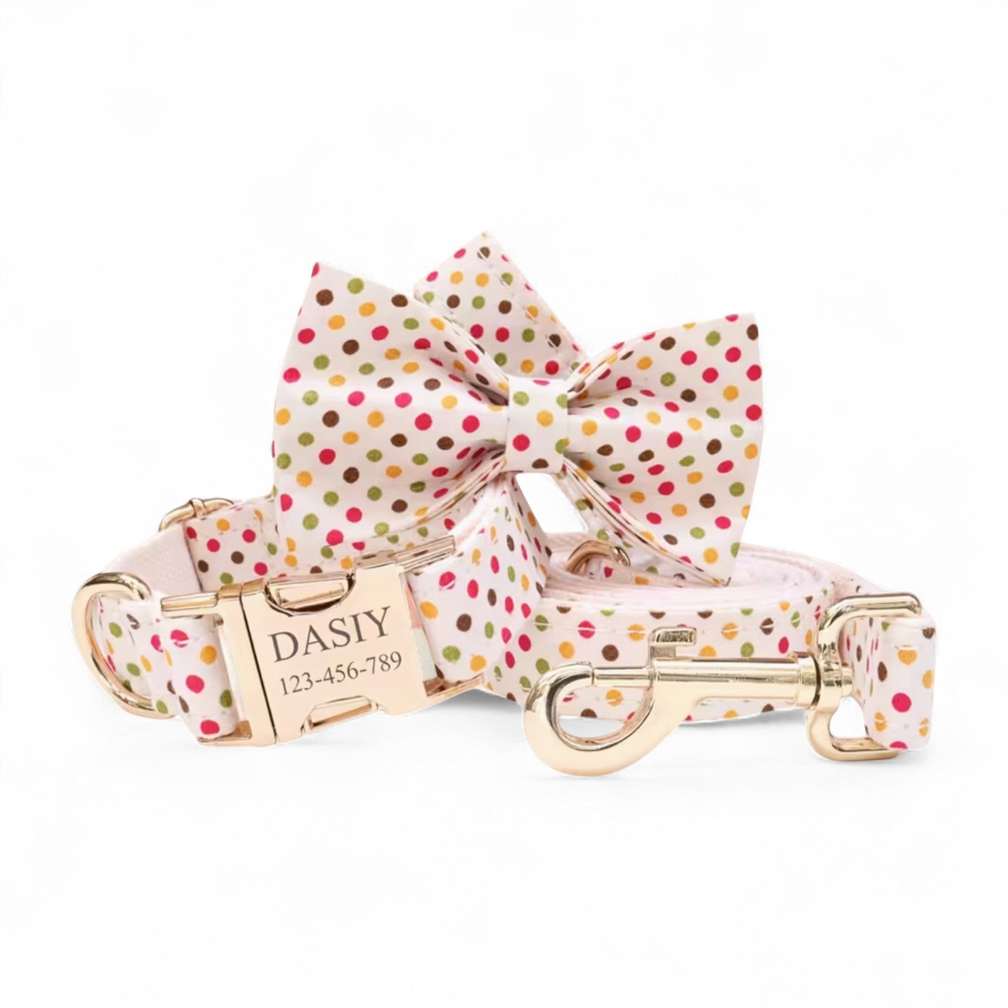 Confetti Dots Dog Collar & Leash Set