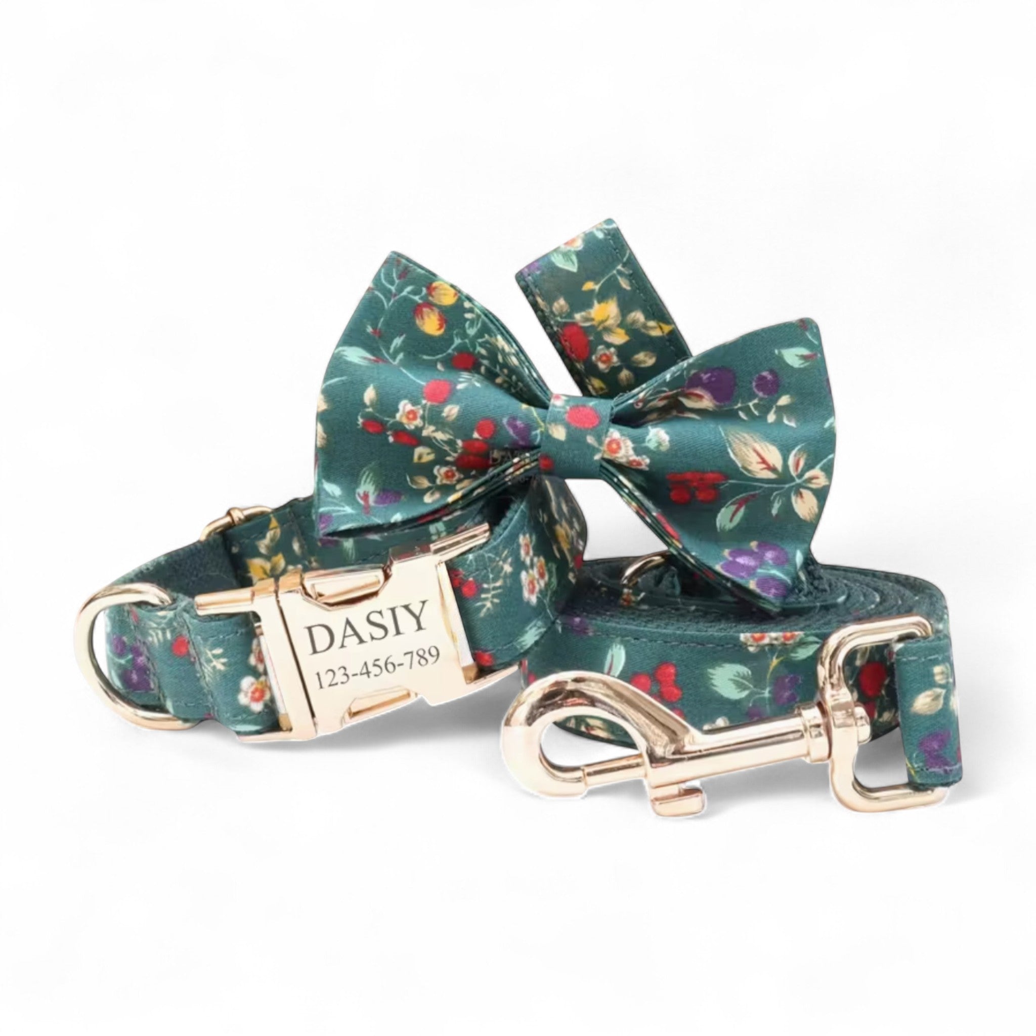Emerald Meadow Dog Collar & Leash Set