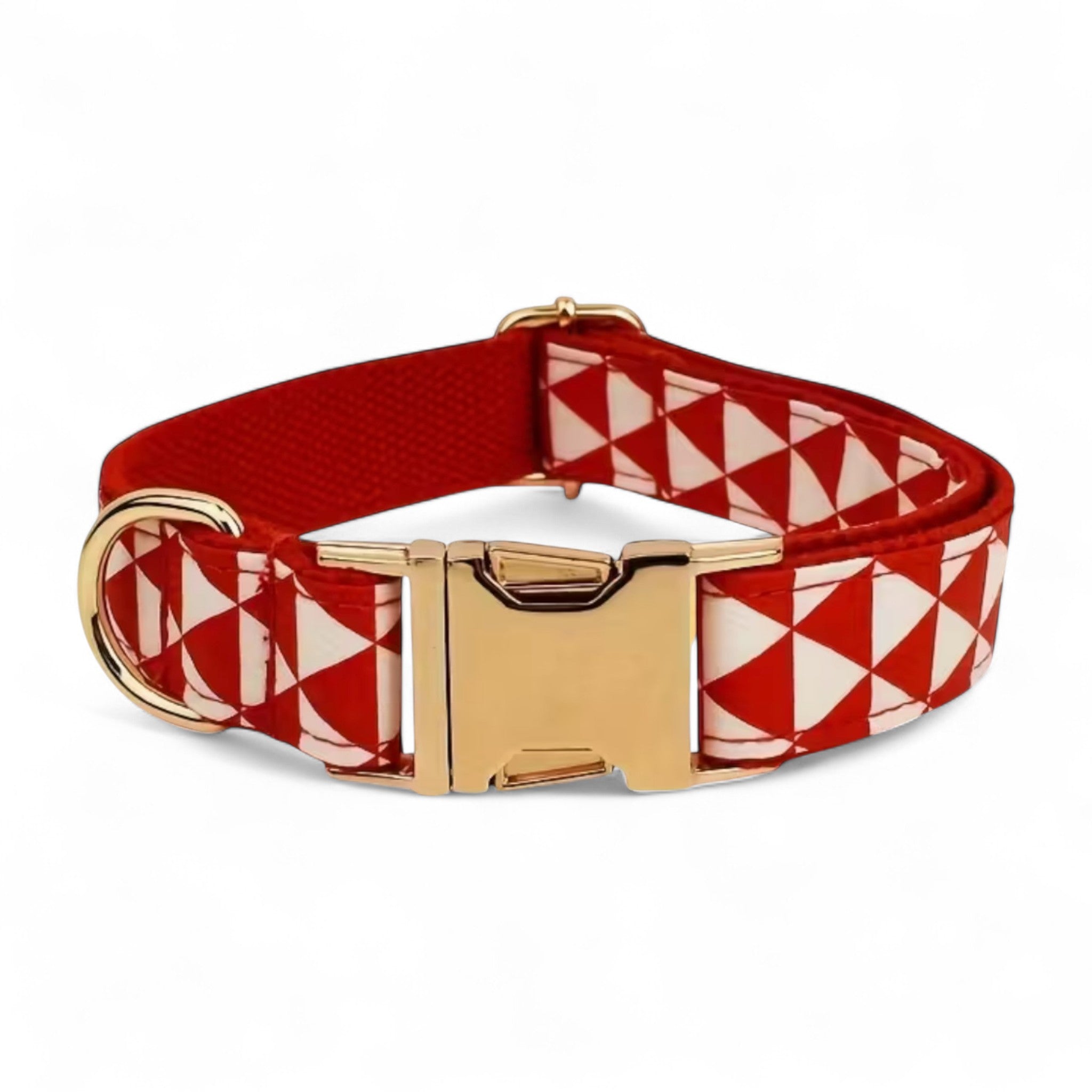 Crimson Geo Dog Collar & Leash Set