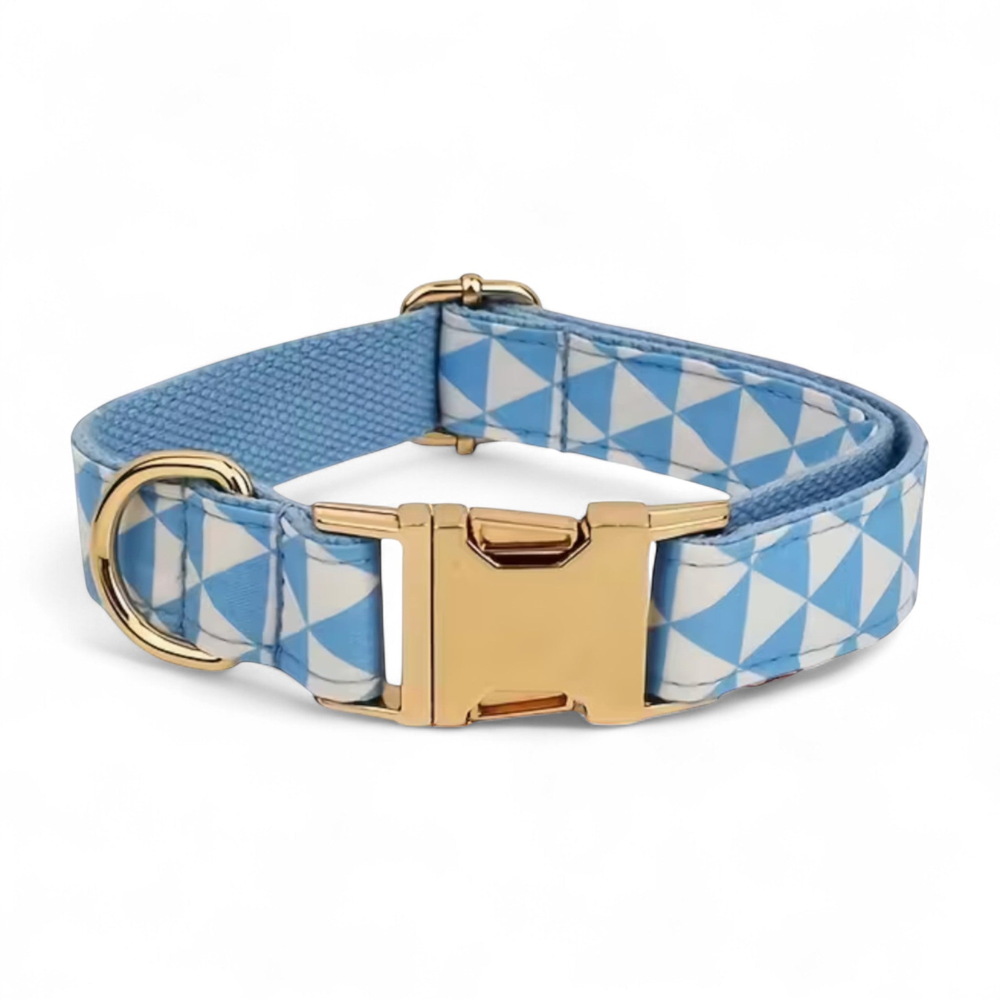 Sky Check Dog Collar & Leash Set