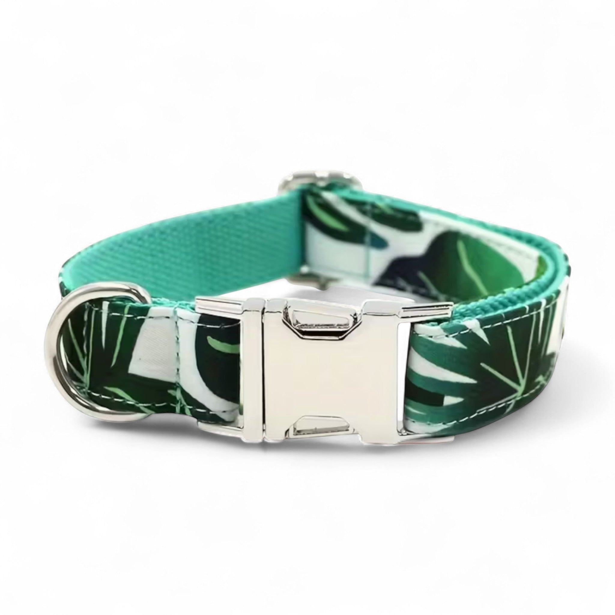 Tropical Leaf Dog Collar & Leash Set