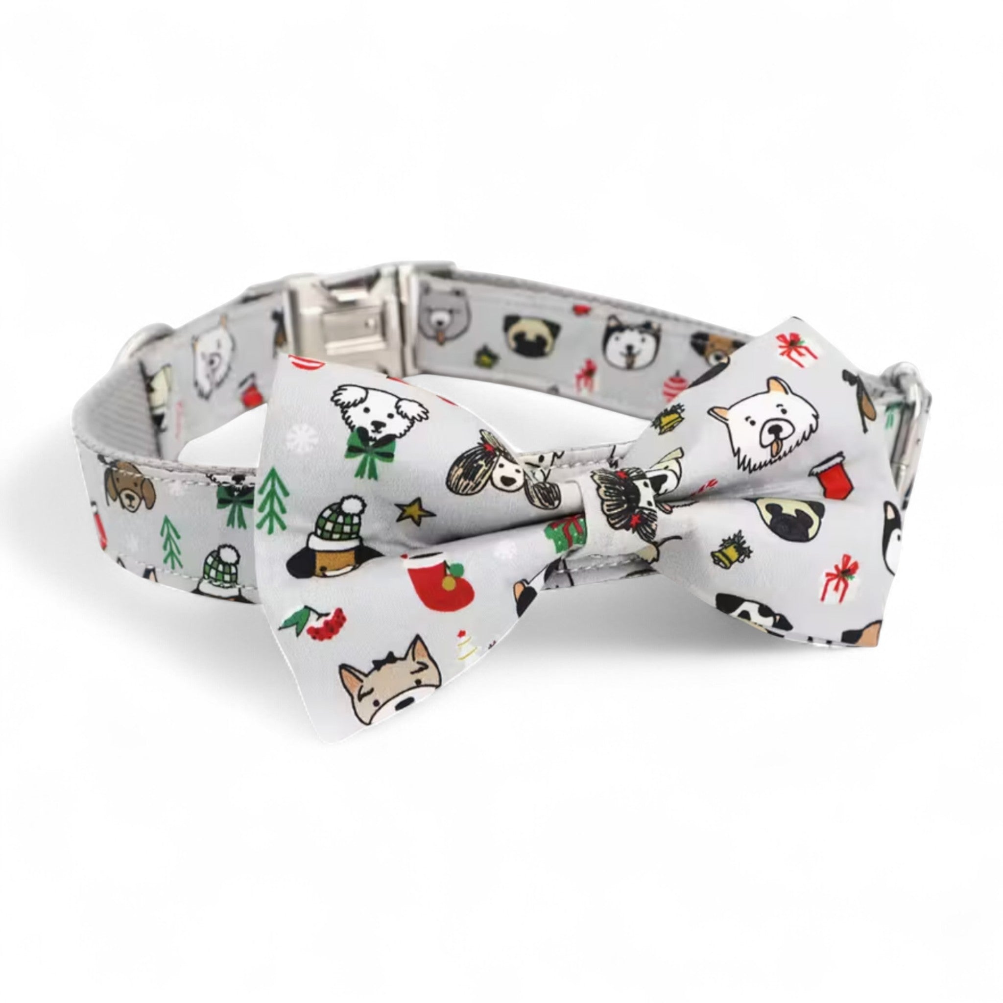Pawliday Pups Dog Collar with Bow Tie