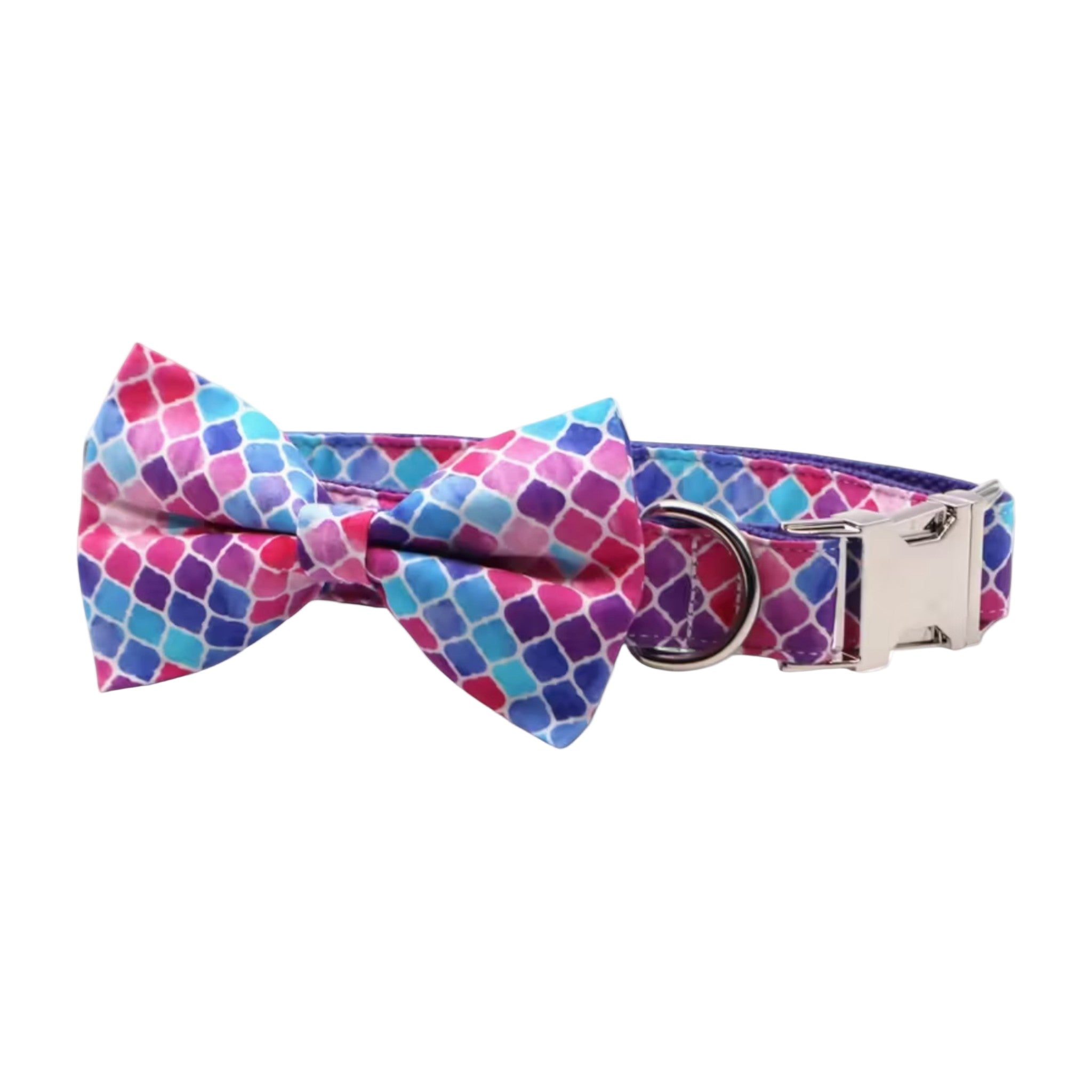 Mermaid Magic Dog Collar with Bow Tie