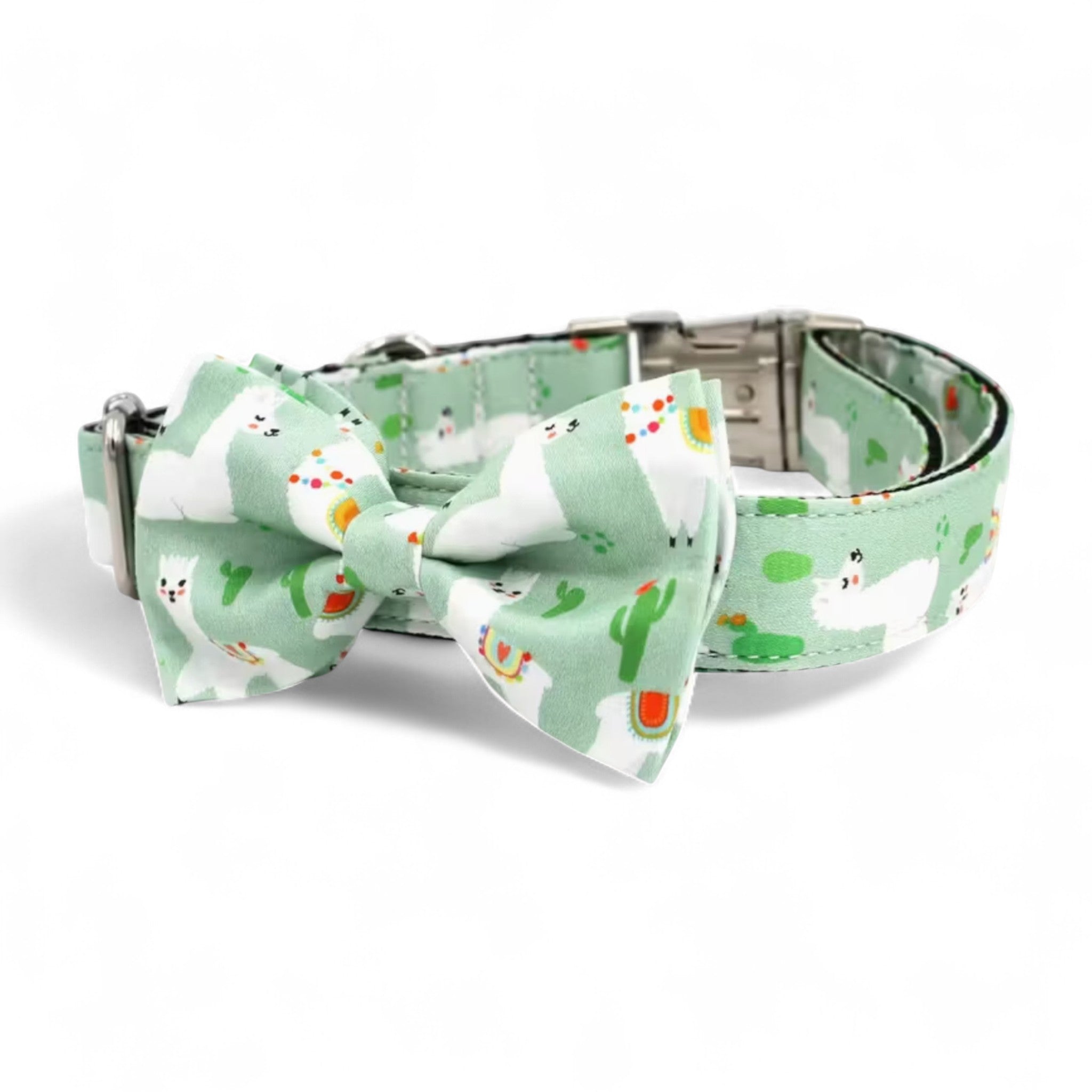 Llama Love Dog Collar with Bow Tie