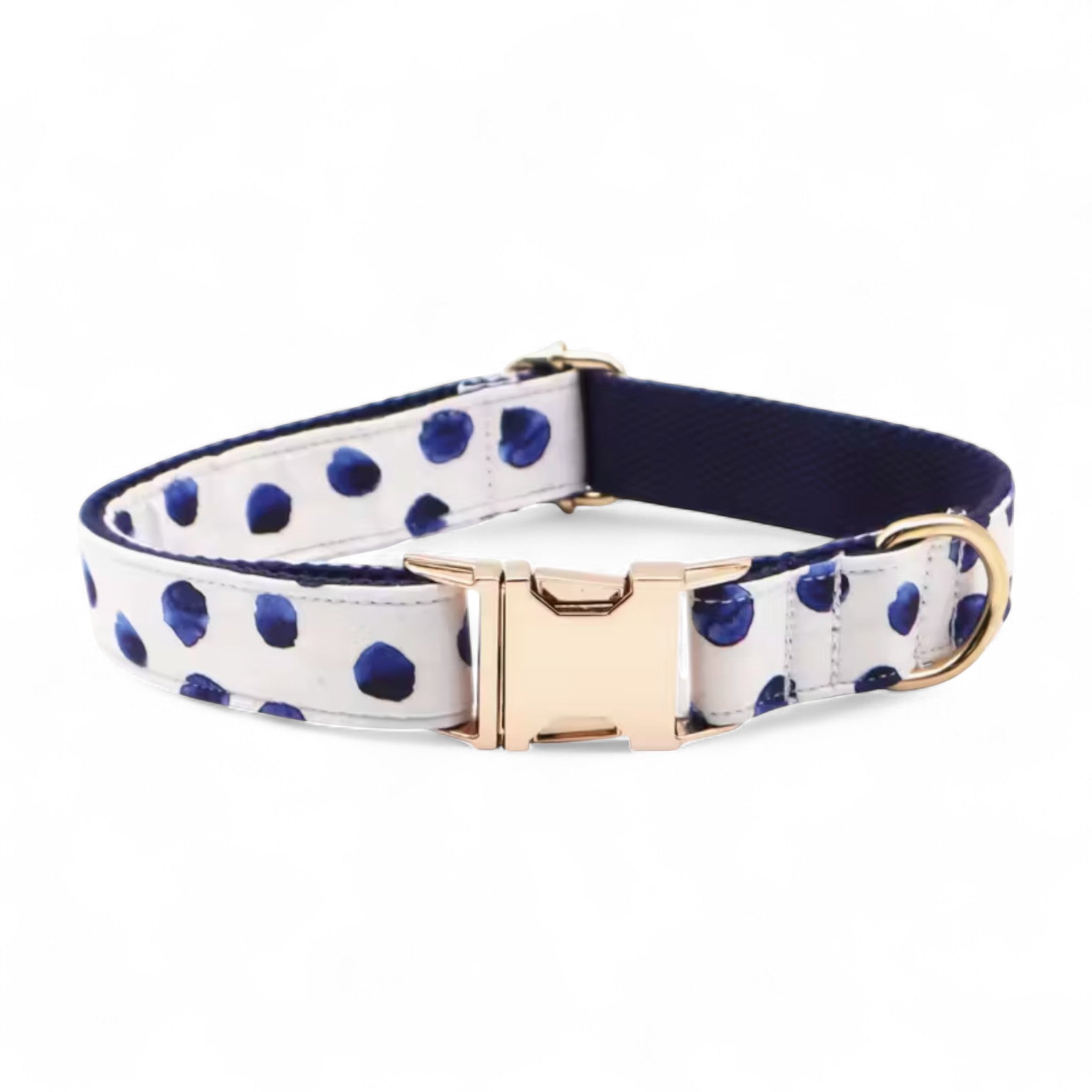 Blueberry Splash Dog Collar with Bow Tie