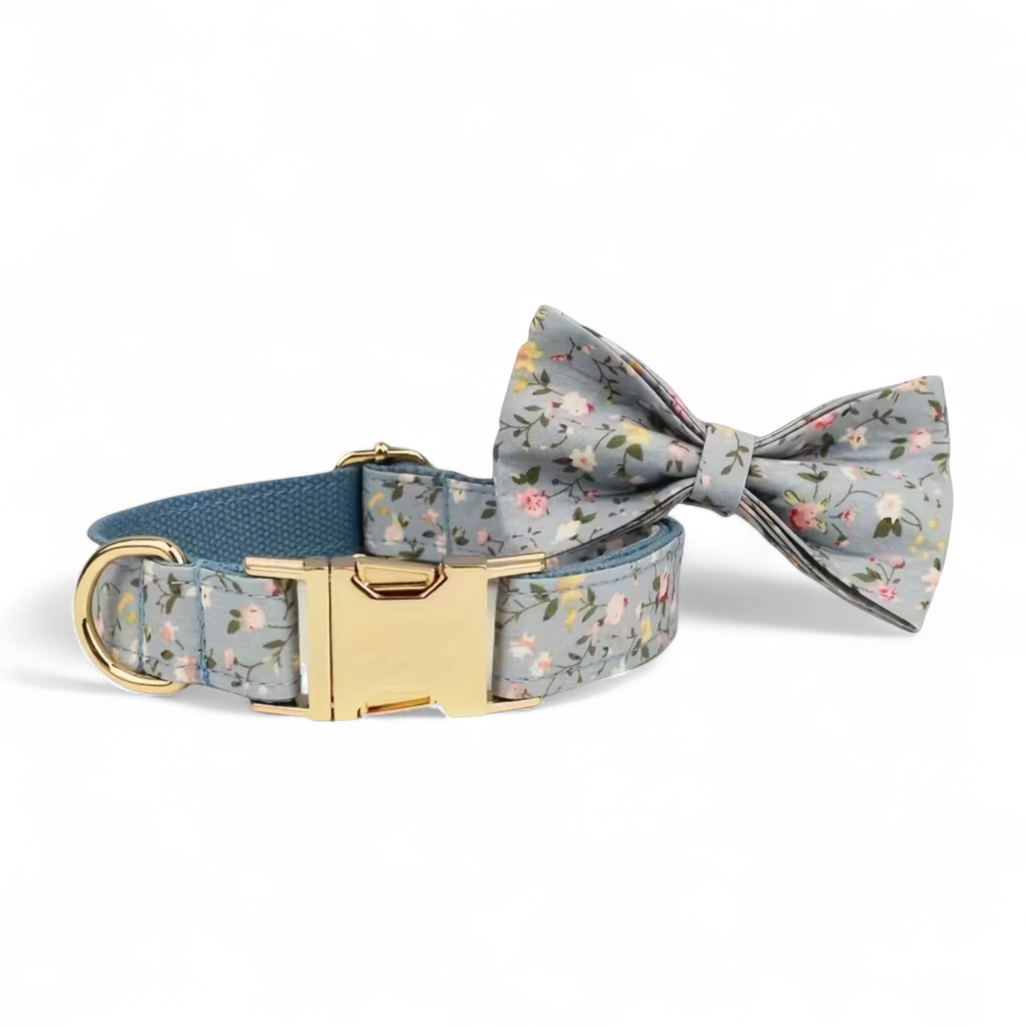 Blue Blossom Dog Collar & Leash Set
