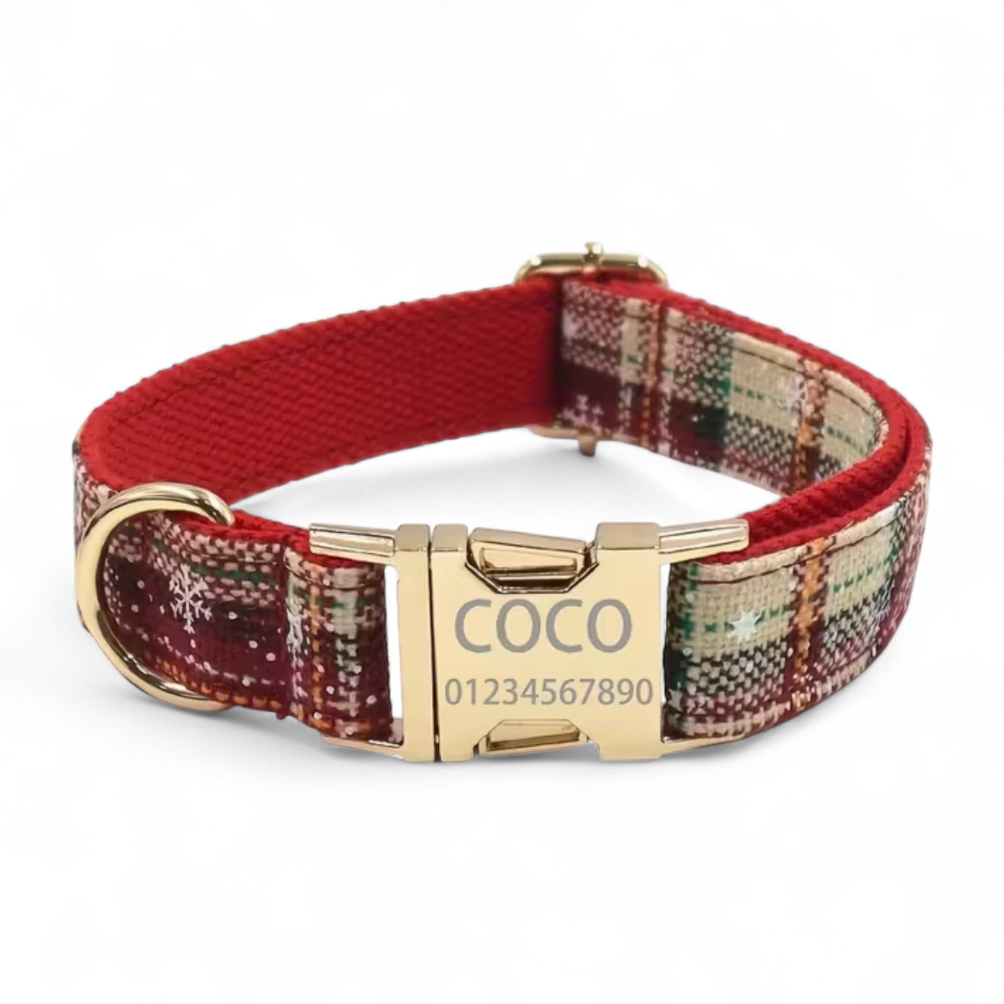 Festive Plaid Dog Collar