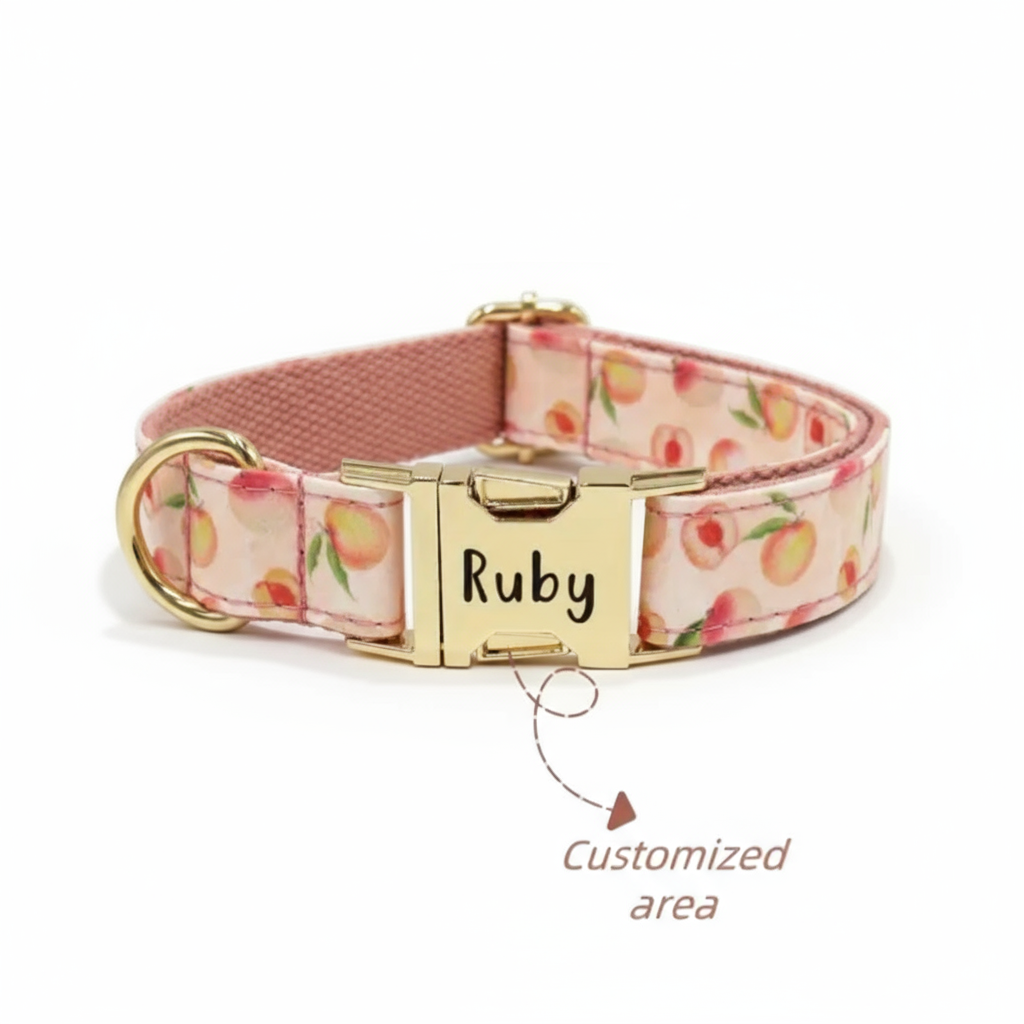 Peachy Bloom Dog Collar