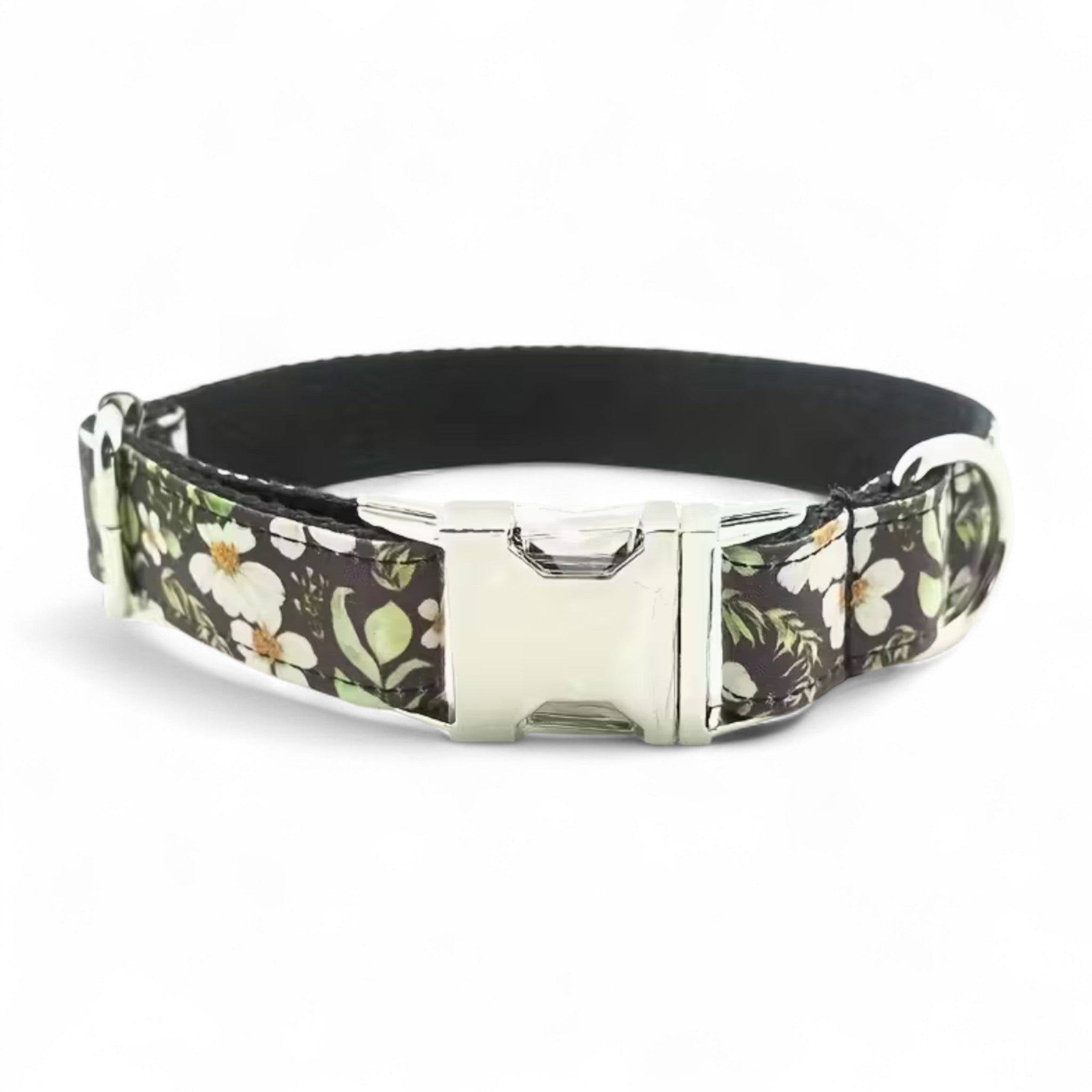 Midnight Meadow floral dog collar
